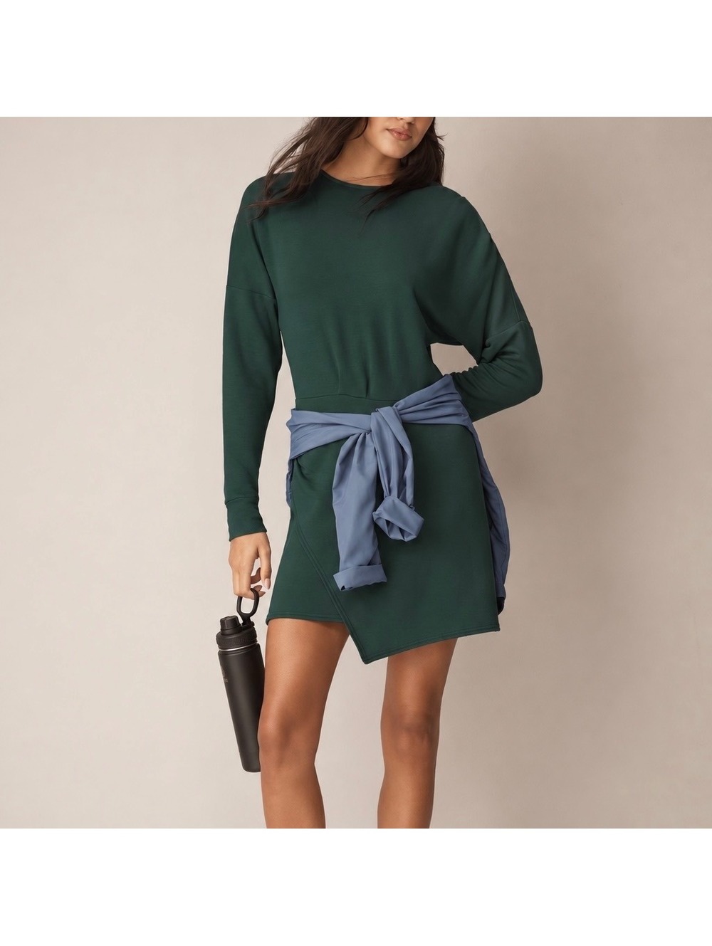Daily Practice by Anthropologie Long-Sleeve Asymmetrical Mini Dress